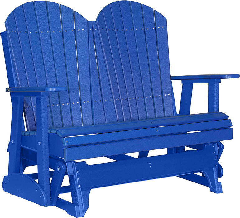 LuxCraft LuxCraft Blue 4 ft. Recycled Plastic Adirondack Outdoor Glider Blue Adirondack Glider 4APGB