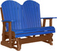 LuxCraft LuxCraft Blue 4 ft. Recycled Plastic Adirondack Outdoor Glider Blue on Antique Mahogany Adirondack Glider 4APGBAM