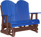 LuxCraft LuxCraft Blue 4 ft. Recycled Plastic Adirondack Outdoor Glider Blue on Chestnut Brown Adirondack Glider 4APGBCB