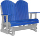 LuxCraft LuxCraft Blue 4 ft. Recycled Plastic Adirondack Outdoor Glider Blue on Gray Adirondack Glider 4APGBGR