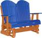 LuxCraft LuxCraft Blue 4 ft. Recycled Plastic Adirondack Outdoor Glider Blue on Tangerine Adirondack Glider 4APGBT