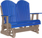 LuxCraft LuxCraft Blue 4 ft. Recycled Plastic Adirondack Outdoor Glider Blue on Weatherwood Adirondack Glider 4APGBWW