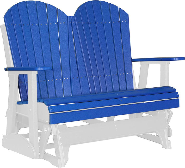 LuxCraft LuxCraft Blue 4 ft. Recycled Plastic Adirondack Outdoor Glider Adirondack Glider