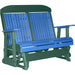 LuxCraft LuxCraft Blue 4 ft. Recycled Plastic Highback Outdoor Glider Bench Blue on Green Highback Glider 4CPGBG