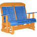 LuxCraft LuxCraft Blue 4 ft. Recycled Plastic Highback Outdoor Glider Bench Blue on Tangerine Highback Glider 4CPGBT