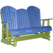 LuxCraft LuxCraft Blue 5 ft. Recycled Plastic Adirondack Outdoor Glider Adirondack Glider