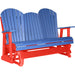 LuxCraft LuxCraft Blue 5 ft. Recycled Plastic Adirondack Outdoor Glider Adirondack Glider