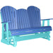 LuxCraft LuxCraft Blue 5 ft. Recycled Plastic Adirondack Outdoor Glider Blue on Aruba Blue Adirondack Glider 5APGBAB