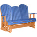 LuxCraft LuxCraft Blue 5 ft. Recycled Plastic Adirondack Outdoor Glider Blue on Tangerine Adirondack Glider 5APGBT