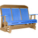 LuxCraft LuxCraft Blue 5 ft. Recycled Plastic Highback Outdoor Glider Blue on Cedar Highback Glider 5CPGBC