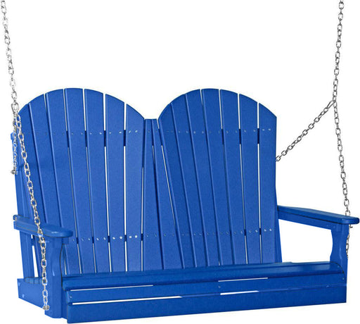 LuxCraft LuxCraft Blue Adirondack 4ft. Recycled Plastic Porch Swing Blue / Adirondack Porch Swing Porch Swing 4APSB