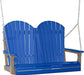 LuxCraft LuxCraft Blue Adirondack 4ft. Recycled Plastic Porch Swing With Cup Holder Blue on Weatherwood / Adirondack Porch Swing Porch Swing 4APSBWW-CH