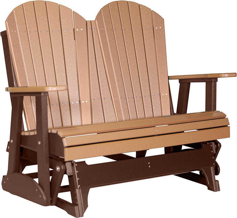 LuxCraft LuxCraft Cedar 4 ft. Recycled Plastic Adirondack Outdoor Glider Cedar on Chestnut Brown Adirondack Glider 4APGCCB