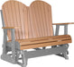 LuxCraft LuxCraft Cedar 4 ft. Recycled Plastic Adirondack Outdoor Glider Cedar on Gray Adirondack Glider 4APGCGR