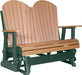 LuxCraft LuxCraft Cedar 4 ft. Recycled Plastic Adirondack Outdoor Glider Cedar on Green Adirondack Glider 4APGCG