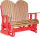 LuxCraft LuxCraft Cedar 4 ft. Recycled Plastic Adirondack Outdoor Glider Cedar on Red Adirondack Glider 4APGCR