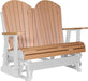 LuxCraft LuxCraft Cedar 4 ft. Recycled Plastic Adirondack Outdoor Glider Cedar on White Adirondack Glider 4APGCWH