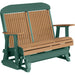 LuxCraft LuxCraft Cedar 4 ft. Recycled Plastic Highback Outdoor Glider Bench Cedar on Green Highback Glider 4CPGCG