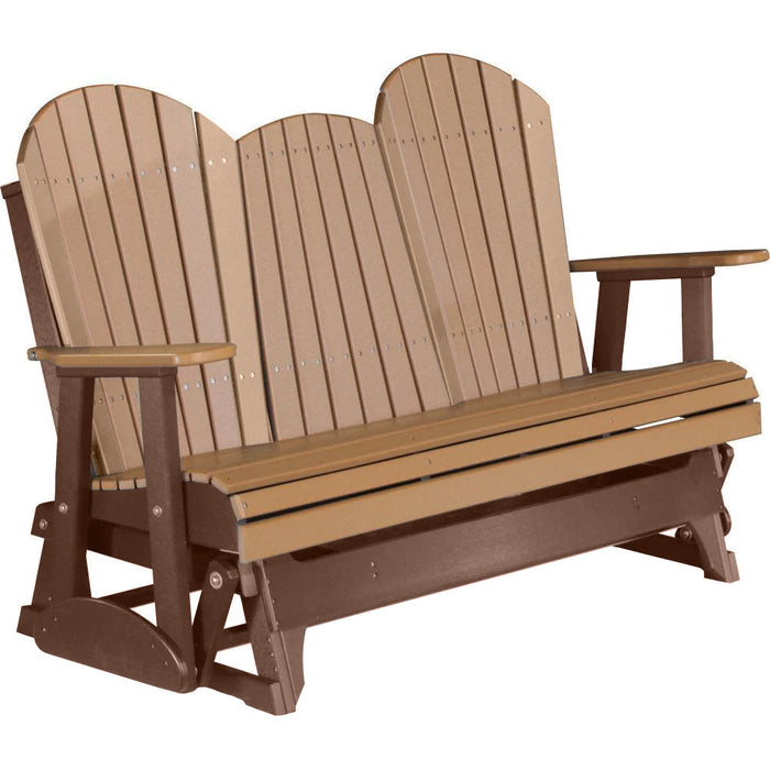 LuxCraft LuxCraft Cedar 5 ft. Recycled Plastic Adirondack Outdoor Glider Cedar on Chestnut Brown Adirondack Glider 5APGCCB