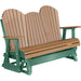 LuxCraft LuxCraft Cedar 5 ft. Recycled Plastic Adirondack Outdoor Glider Cedar on Green Adirondack Glider 5APGCG