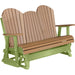 LuxCraft LuxCraft Cedar 5 ft. Recycled Plastic Adirondack Outdoor Glider Cedar on Lime Green Adirondack Glider 5APGCLG