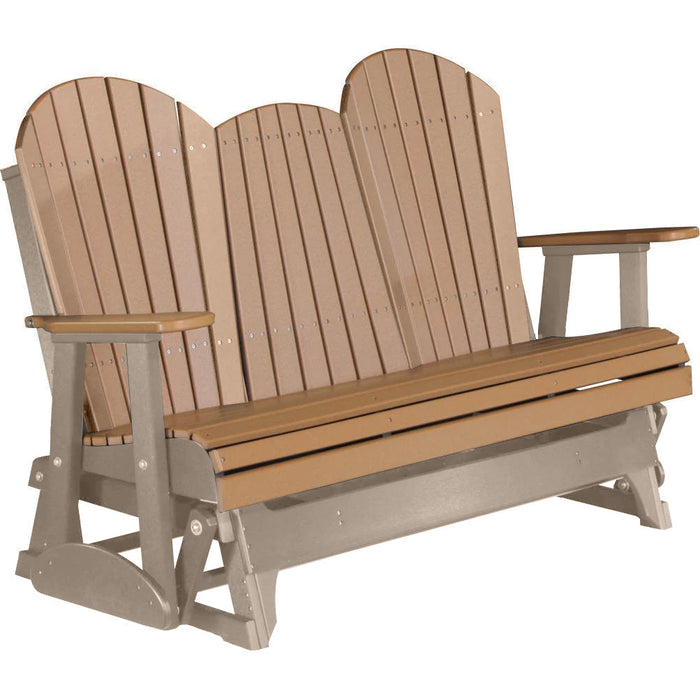 LuxCraft LuxCraft Cedar 5 ft. Recycled Plastic Adirondack Outdoor Glider Cedar on Weatherwood Adirondack Glider 5APGCWW