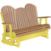 LuxCraft LuxCraft Cedar 5 ft. Recycled Plastic Adirondack Outdoor Glider Cedar on Yellow Adirondack Glider 5APGCY