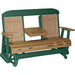 LuxCraft LuxCraft Cedar 5 ft. Recycled Plastic Highback Outdoor Glider Cedar on Green Highback Glider 5CPGCG