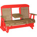 LuxCraft LuxCraft Cedar 5 ft. Recycled Plastic Highback Outdoor Glider Cedar on Red Highback Glider 5CPGCR