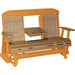 LuxCraft LuxCraft Cedar 5 ft. Recycled Plastic Highback Outdoor Glider Cedar on Tangerine Highback Glider 5CPGCT