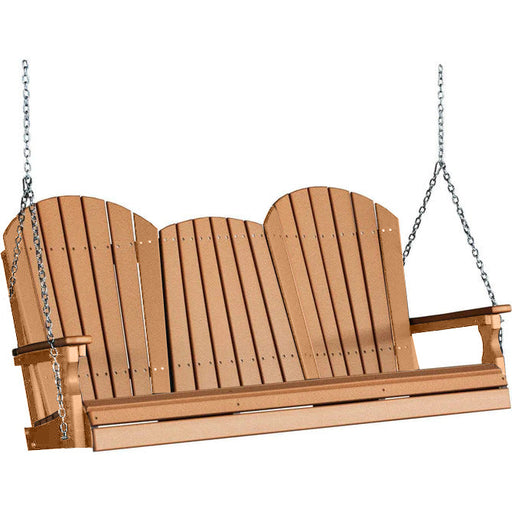 LuxCraft LuxCraft Cedar Adirondack 5ft. Recycled Plastic Porch Swing Cedar / Adirondack Porch Swing Porch Swing