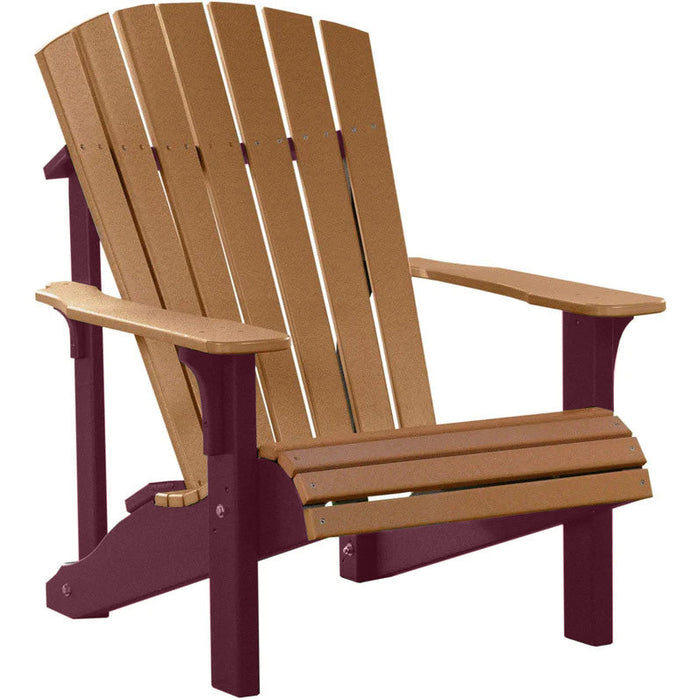 LuxCraft LuxCraft Cedar Deluxe Recycled Plastic Adirondack Chair Cedar on Cherrywood Adirondack Deck Chair PDACCCW