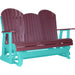 LuxCraft LuxCraft Cherry 5 ft. Recycled Plastic Adirondack Outdoor Glider Cherrywood on Aruba Blue Adirondack Glider 5APGCWAB