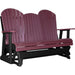 LuxCraft LuxCraft Cherry 5 ft. Recycled Plastic Adirondack Outdoor Glider Cherrywood on Black Adirondack Glider 5APGCWB