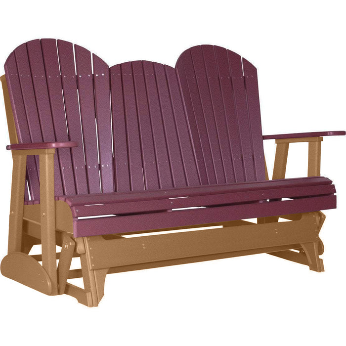 LuxCraft LuxCraft Cherry 5 ft. Recycled Plastic Adirondack Outdoor Glider Cherrywood on Cedar Adirondack Glider 5APGCWC