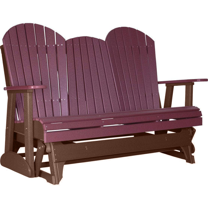 LuxCraft LuxCraft Cherry 5 ft. Recycled Plastic Adirondack Outdoor Glider Cherrywood on Chestnut Brown Adirondack Glider 5APGCWCB