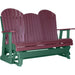 LuxCraft LuxCraft Cherry 5 ft. Recycled Plastic Adirondack Outdoor Glider Cherrywood on Green Adirondack Glider 5APGCWG