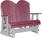 LuxCraft LuxCraft Cherry wood 4 ft. Recycled Plastic Adirondack Outdoor Glider Cherrywood on Dove Gray Adirondack Glider 4APGCWDG