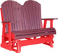 LuxCraft LuxCraft Cherry wood 4 ft. Recycled Plastic Adirondack Outdoor Glider Cherrywood on Red Adirondack Glider 4APGCWR