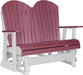 LuxCraft LuxCraft Cherry wood 4 ft. Recycled Plastic Adirondack Outdoor Glider Cherrywood on White Adirondack Glider 4APGCWWH