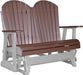 LuxCraft LuxCraft Chestnut Brown 4 ft. Recycled Plastic Adirondack Outdoor Glider Chestnut Brown on Dove Gray Adirondack Glider 4APGCBRDG