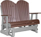 LuxCraft LuxCraft Chestnut Brown 4 ft. Recycled Plastic Adirondack Outdoor Glider Chestnut Brown on Gray Adirondack Glider 4APGCBRGR