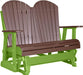 LuxCraft LuxCraft Chestnut Brown 4 ft. Recycled Plastic Adirondack Outdoor Glider Chestnut Brown on Lime Green Adirondack Glider 4APGCBRLG