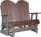 LuxCraft LuxCraft Chestnut Brown 4 ft. Recycled Plastic Adirondack Outdoor Glider Chestnut Brown on Slate Adirondack Glider 4APGCBRS