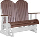 LuxCraft LuxCraft Chestnut Brown 4 ft. Recycled Plastic Adirondack Outdoor Glider Chestnut Brown on White Adirondack Glider 4APGCBRWH