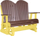 LuxCraft LuxCraft Chestnut Brown 4 ft. Recycled Plastic Adirondack Outdoor Glider Chestnut Brown on Yellow Adirondack Glider 4APGCBRY