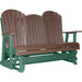 LuxCraft LuxCraft Chestnut Brown 5 ft. Recycled Plastic Adirondack Outdoor Glider Chestnut Brown on Green Adirondack Glider 5APGCBRG