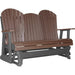 LuxCraft LuxCraft Chestnut Brown 5 ft. Recycled Plastic Adirondack Outdoor Glider Chestnut Brown on Slate Adirondack Glider 5APGCBRS