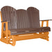 LuxCraft LuxCraft Chestnut Brown 5 ft. Recycled Plastic Adirondack Outdoor Glider Chestnut Brown on Tangerine Adirondack Glider 5APGCBRT