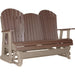 LuxCraft LuxCraft Chestnut Brown 5 ft. Recycled Plastic Adirondack Outdoor Glider Chestnut Brown on Weatherwood Adirondack Glider 5APGCBRWW